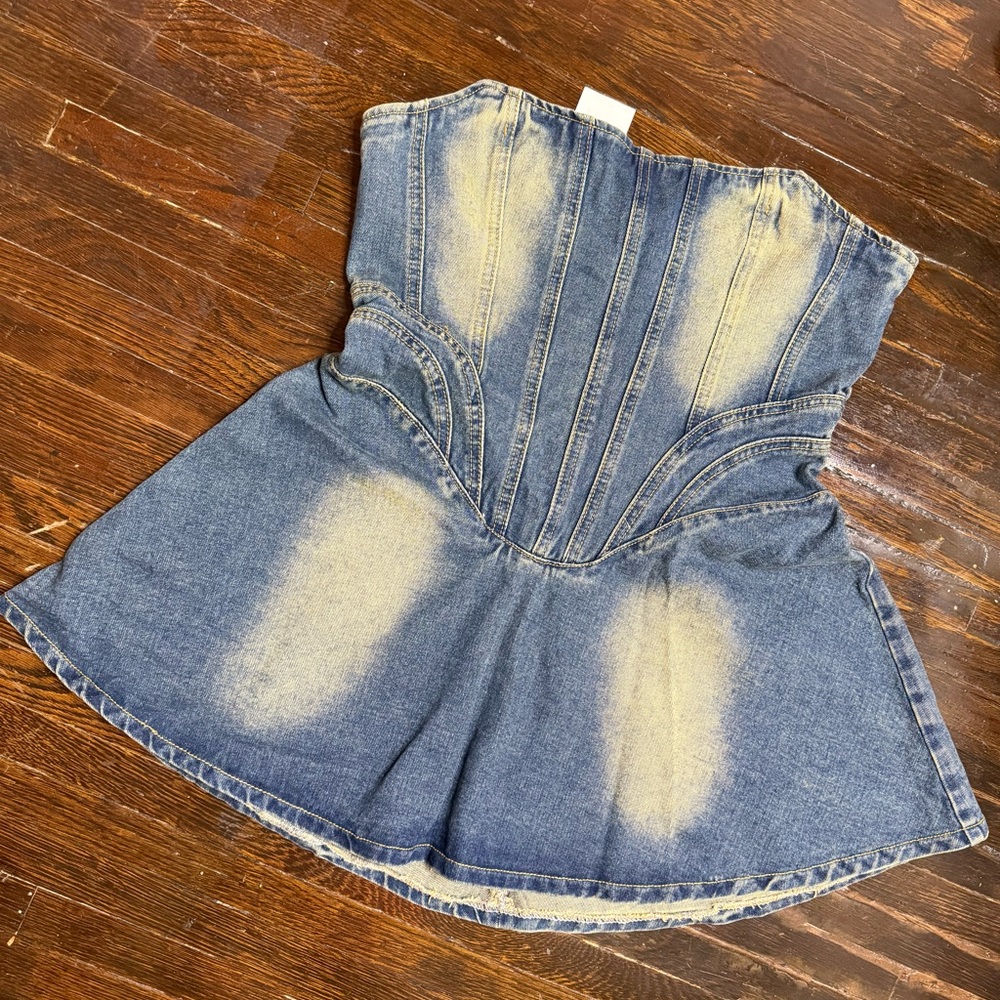 NWT Denim Corset Dress - Pretty Little Thing